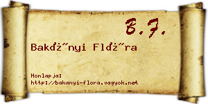 Bakányi Flóra névjegykártya
